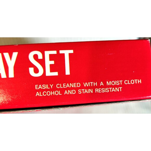 Vintage Asahi Trading Co 3 Piece Lacquerware Tray Set Merry Christmas Made Japan - Picture 11 of 13